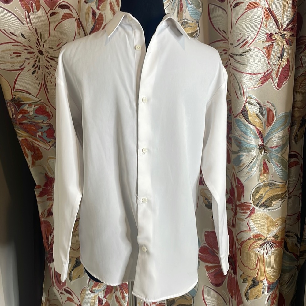 White Long Sleeve FUBU Dress Shirt, size 14